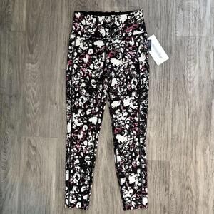 Marika Ankle Legging 25” Pink Black White Design New Small Women’s Legging Yoga